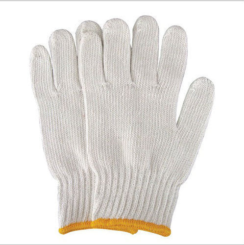 White Unisex Knitted Hand Gloves, For Industrial