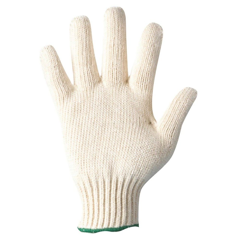 Buying Industries Plain Cotton Knitted Hand Gloves White 35 Grams