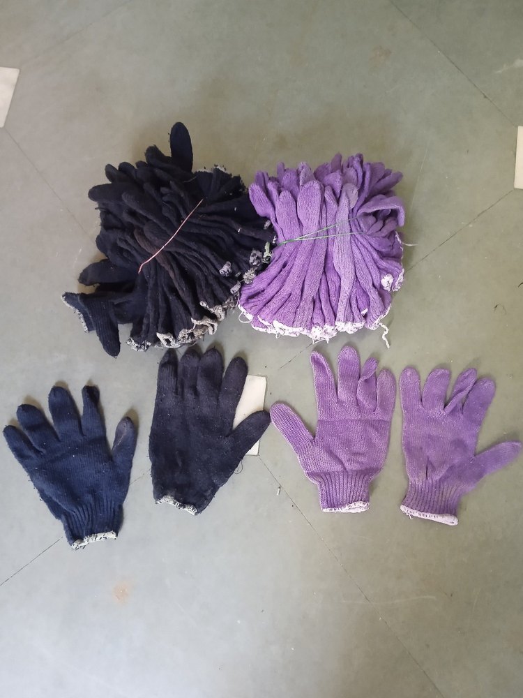 Black Recycled Hand Gloves, For Safety, Free Size