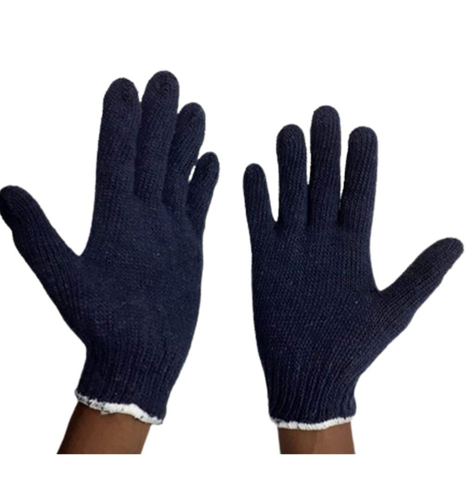 Blue Knitted Hand Gloves, For Industrial