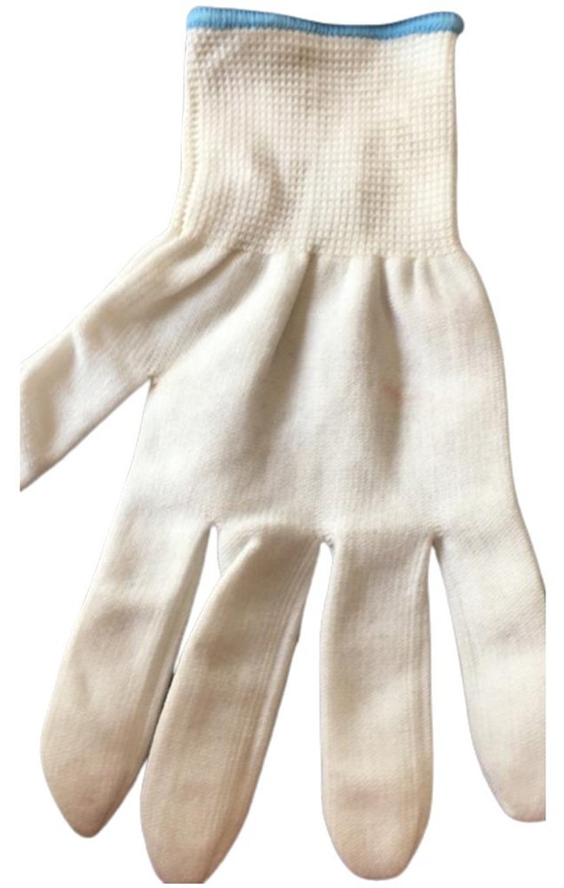 Plain Cotton White Hand Gloves, Size: Medium, 12 Gauge