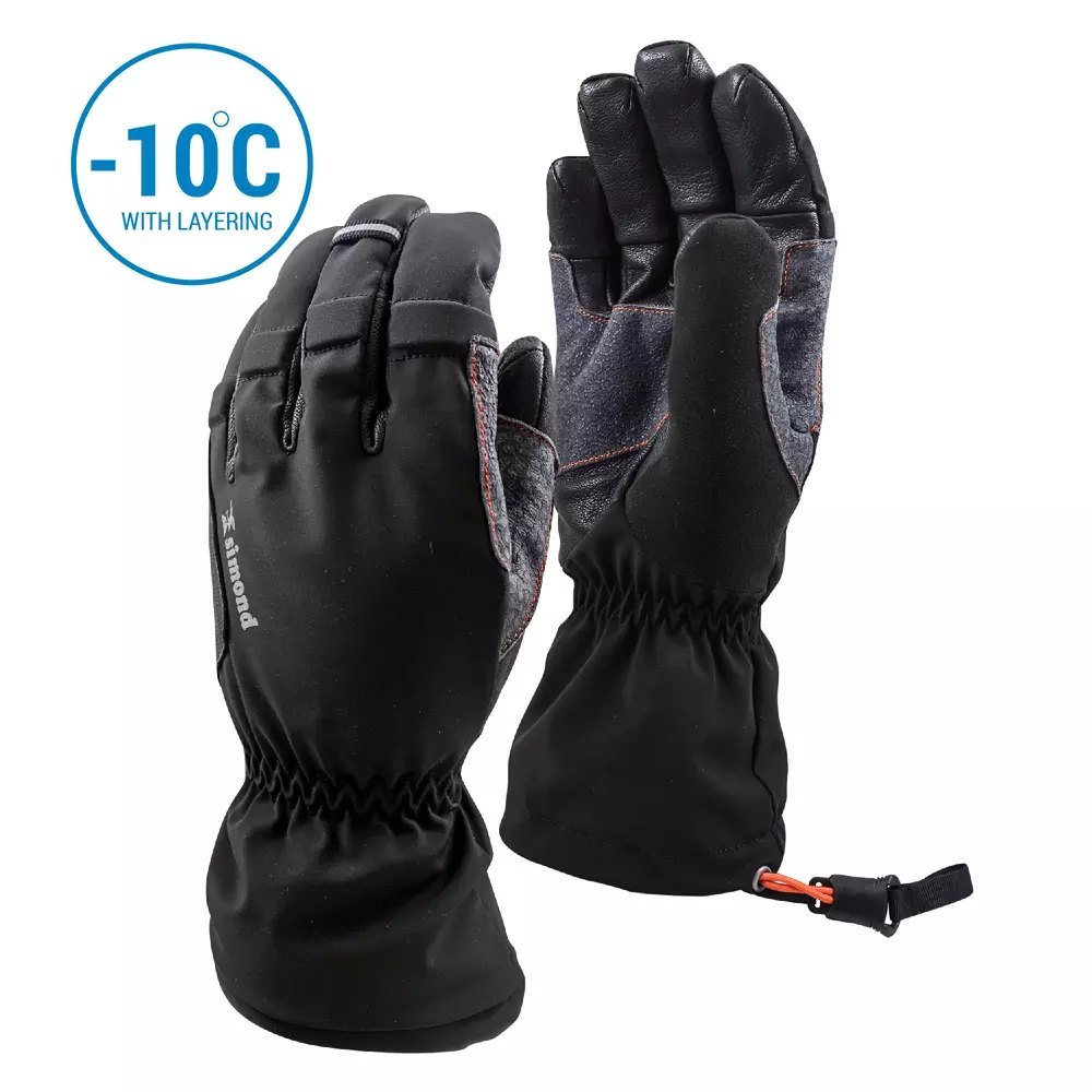 Black Plain Simond Cascade Light Waterproof Warm Gloves