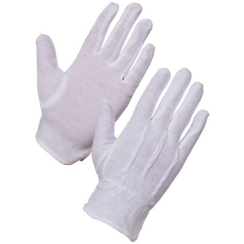 White Cotton Hosiery Safety Gloves