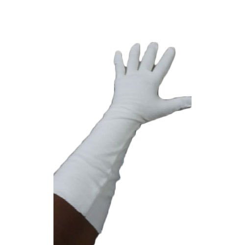 White Plain Lycra Hosiery Hand Gloves