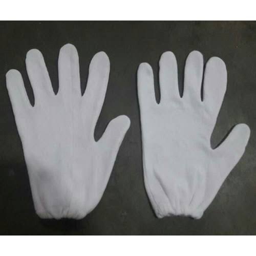 White Hoisery cotton Hosiery Gloves, For Industrial, Size: 10