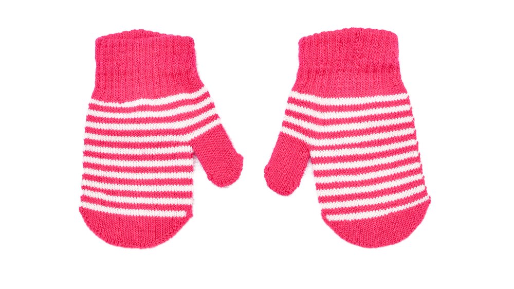 V.P Oswal Woolen Pink Striped Winter Hand Wash Gloves, Size: S-L