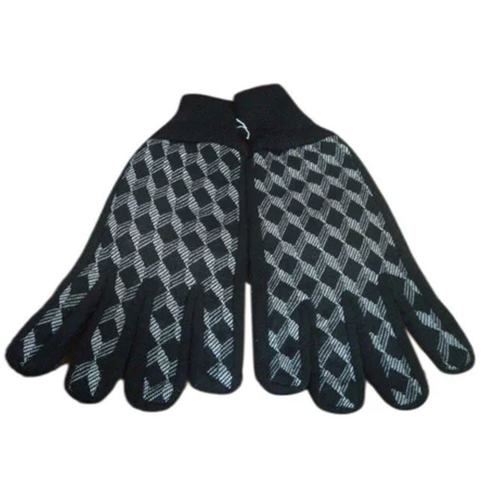 Black and Off White Wool Winter Wear Hand Gloves, For Personal, Size: Large