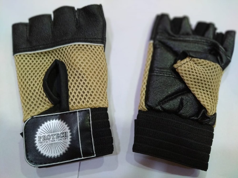 Unisex Half Finger Gloves, Cuff Length: 6-10 Inches