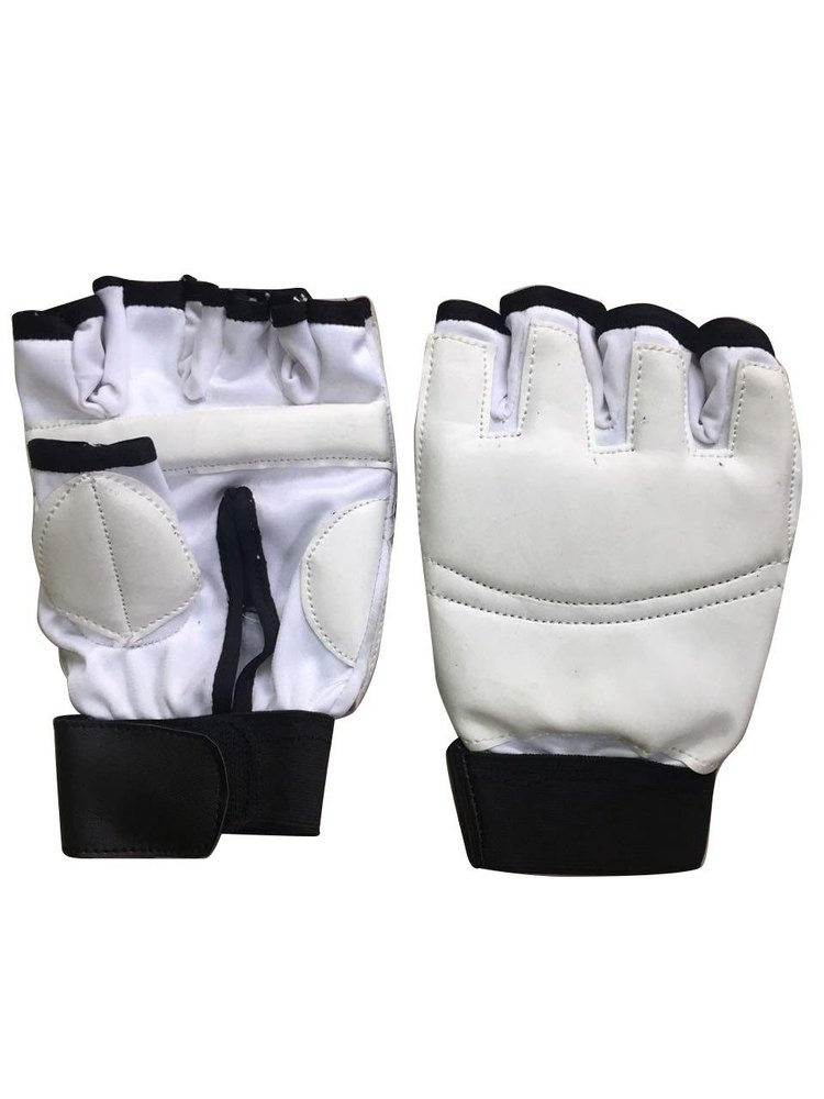 White And Black Taekwondo Hand Gloves, For Gym