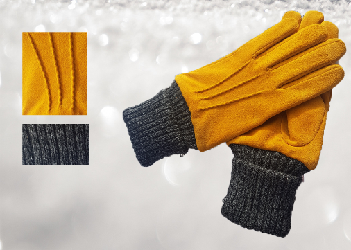 Yellow Generic Fashion Gloves, Size/Dimension: Large