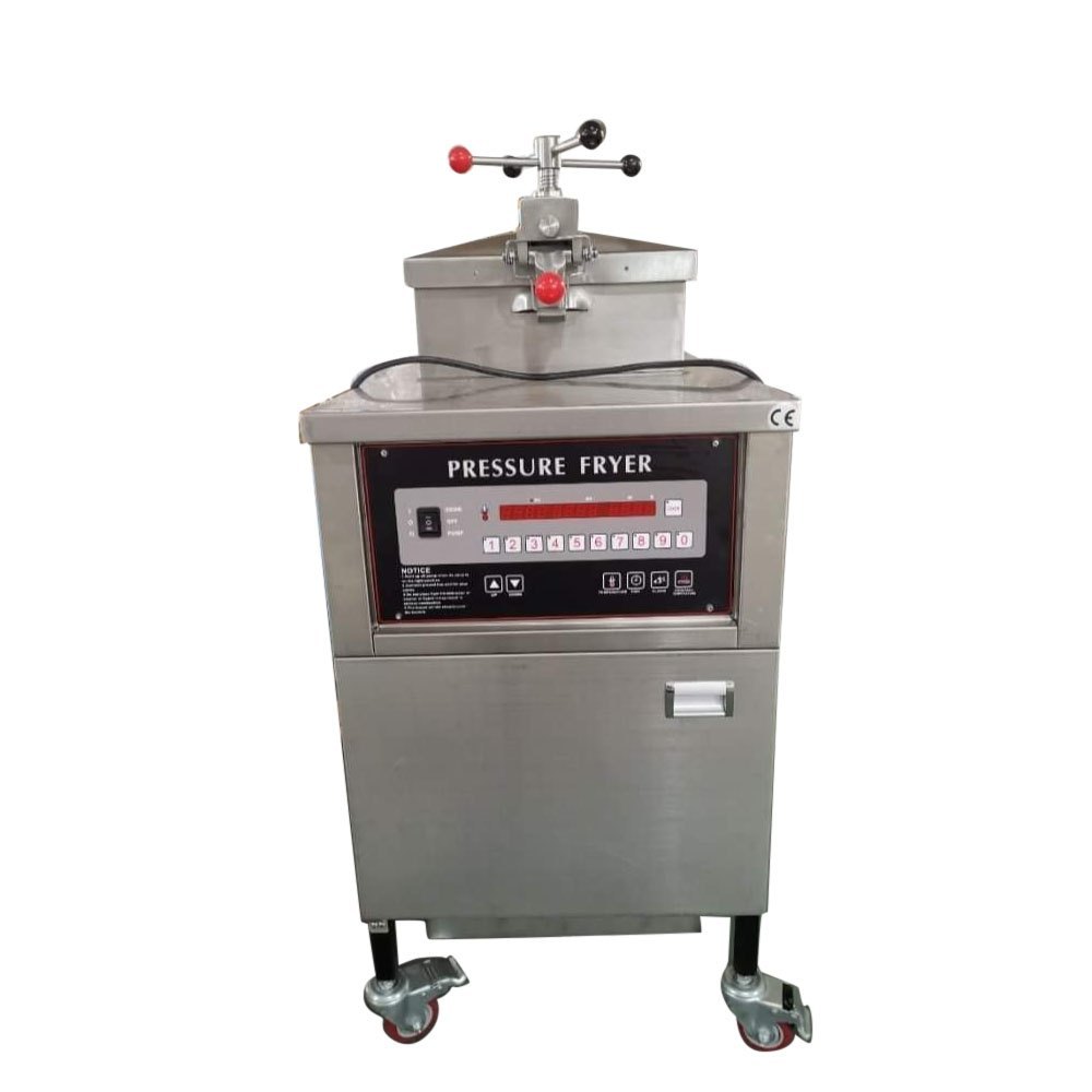 Silver Electric Stainless Steel Oil Testing Pressure Fryer, For Industrial