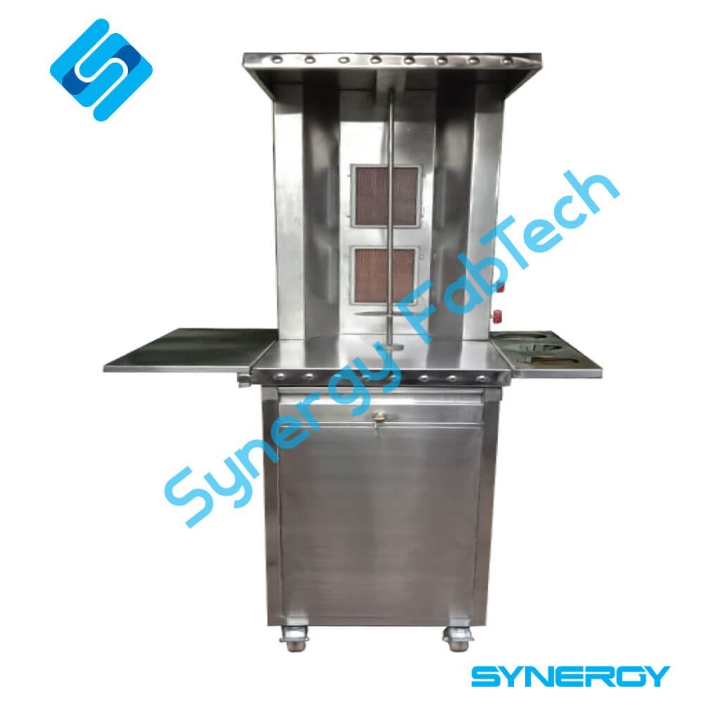 Silver Stainless Steel Chicken Shawarma Machine, For Restaurant, Number Of Burners: 1