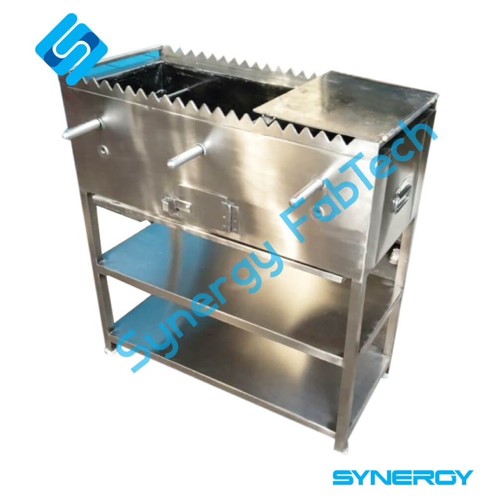 Silver Charcoal Stainless Steel BBQ Grill, For Restaurant