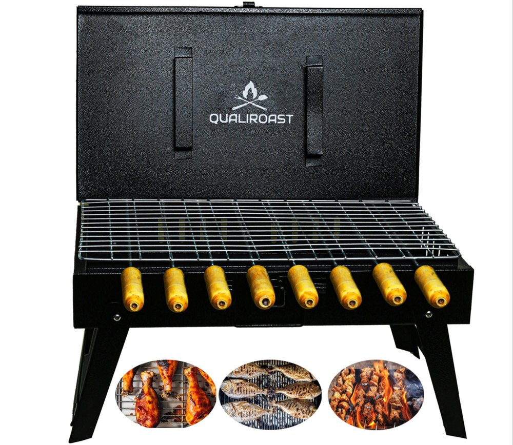 Qualiroast Black Briefcase Barbecue, For Home/party/outdoor, Size: 43.2*25.4*25.4 cm