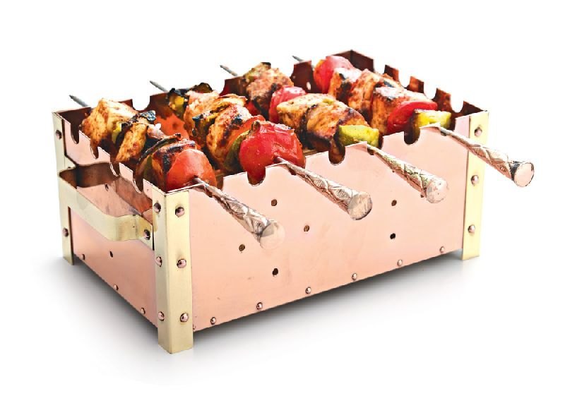 Country Kraft Charcoal Copper/brass Barbeque, For Restaurant, Size: Height 20 Ich Breadth 5 Inch