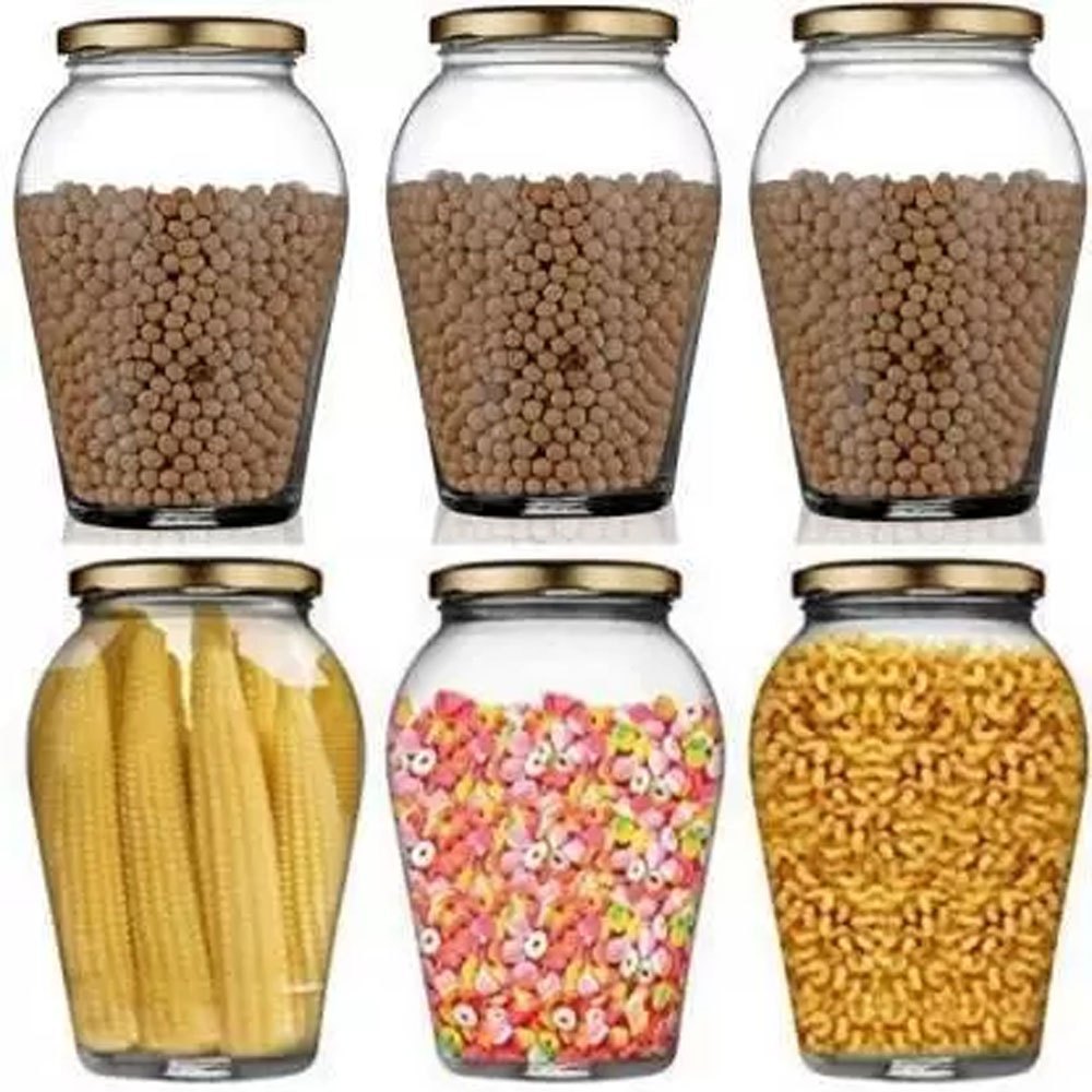 1000 ML Big Pot Grocery Storage Pot Shape Glass Jars