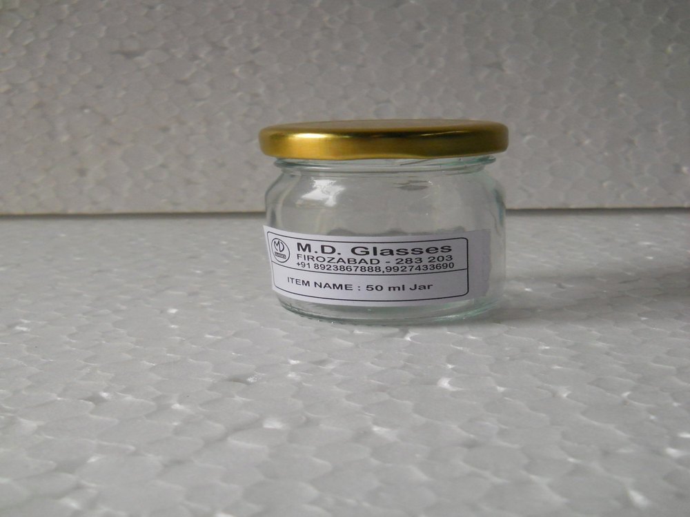 Metal Cap Glass Jam Jar, 50 Ml