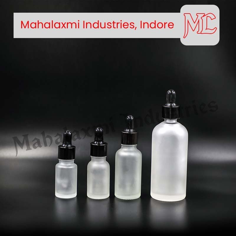 Transparent Frosted Dropper Glass Bottle, Capacity: 50-200 Ml