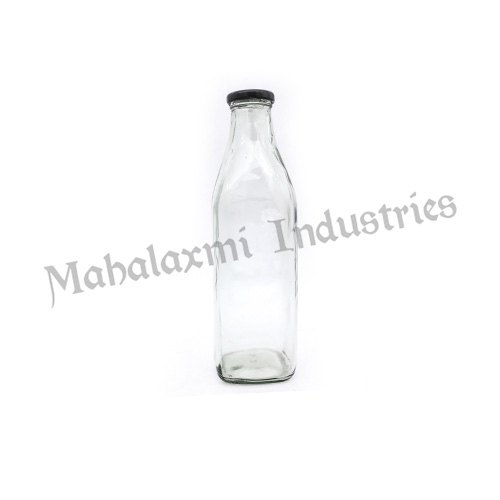 Lug Transparent 1000 Ml Square Milk Glass Bottle