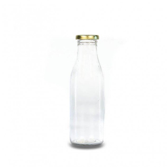 Transparent 300 Ml Milkshake Glass Bottle, Lug Cap 43 mm