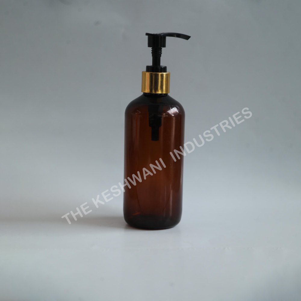 Plastics 300ML AMBER SHORT BOSTON BOTTLE, 24MM