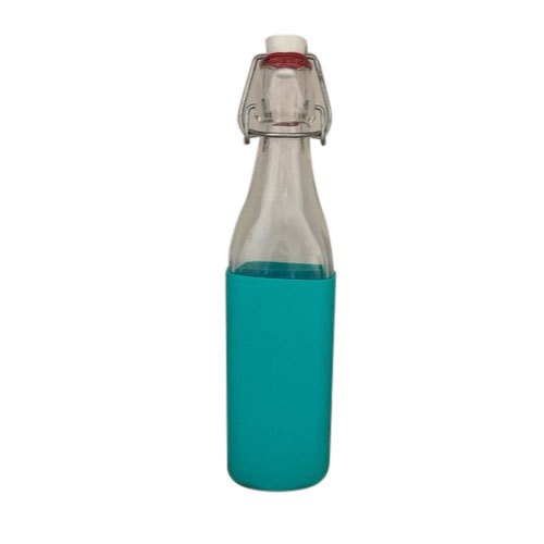 Transparent 500Ml Fliptop Glass Water Bottle