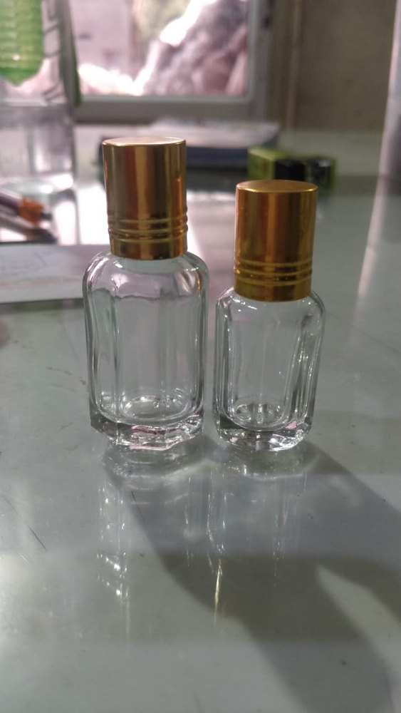 Transparent Glass Attar Bottle, Round