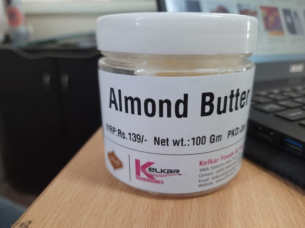 Flavor: Unsalted Almond Butter, Packaging Type: Plastic Jars, Quantity Per Pack: 50gm img