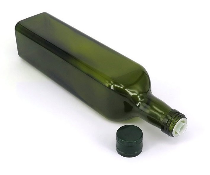 Green 250 ml Marasca Oil Square Glass Bottle