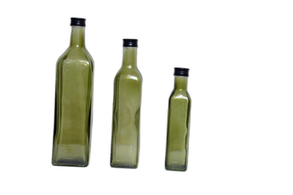 Clear 250 Ml Oil Glass Bottle, Square