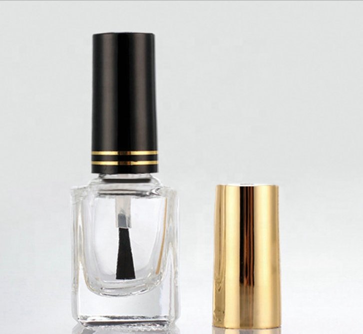 Glass Clear Empty Nail Polish Bottle, Square