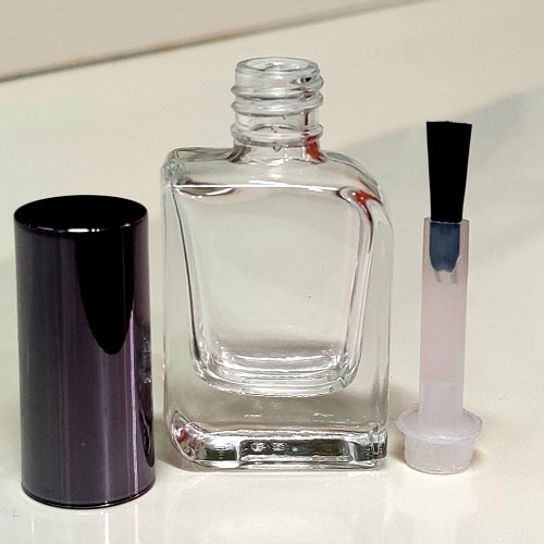 10 Ml Clear Glass Nail Polish Bottle With Black Cap And 880 Ends Dupont Brush By Kascap India