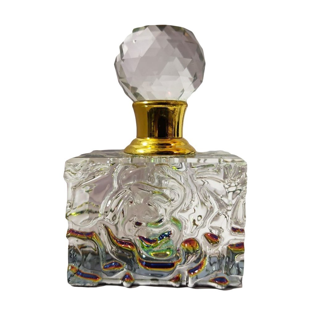 Glass Transparent and Golden 6ml Crystal Perfume Bottle