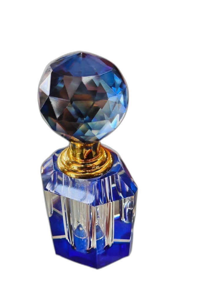 Blue Fancy Imported Crystal Attar Bottles