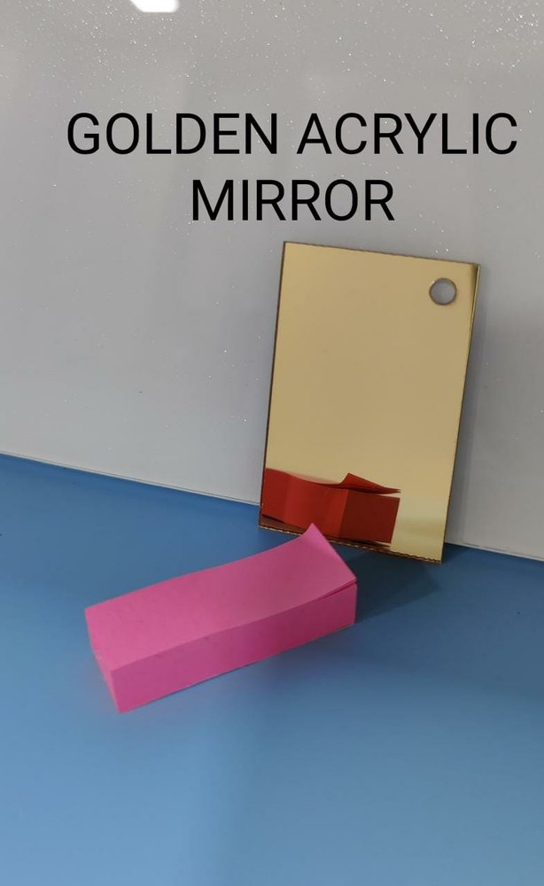 Glossy Acrylic Mirror Golden Sheet, Thickness: 2.0 mm, Size: 4*4/ 8*4