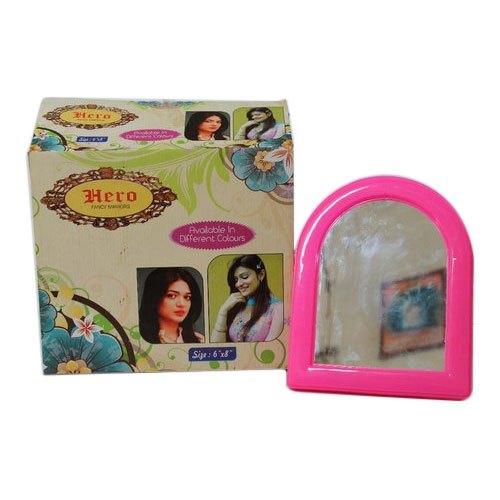 6X8 Inch Pink Hero Plastic Frame Mirror