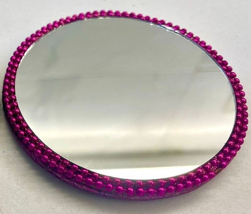 Hand Crafted Glass Pocket Mirror, For Household