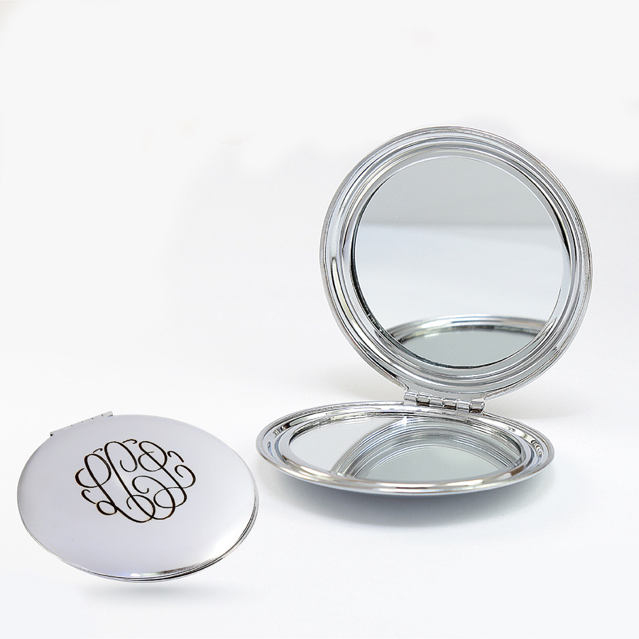 Glass Round Folding Pocket Compact Mirror