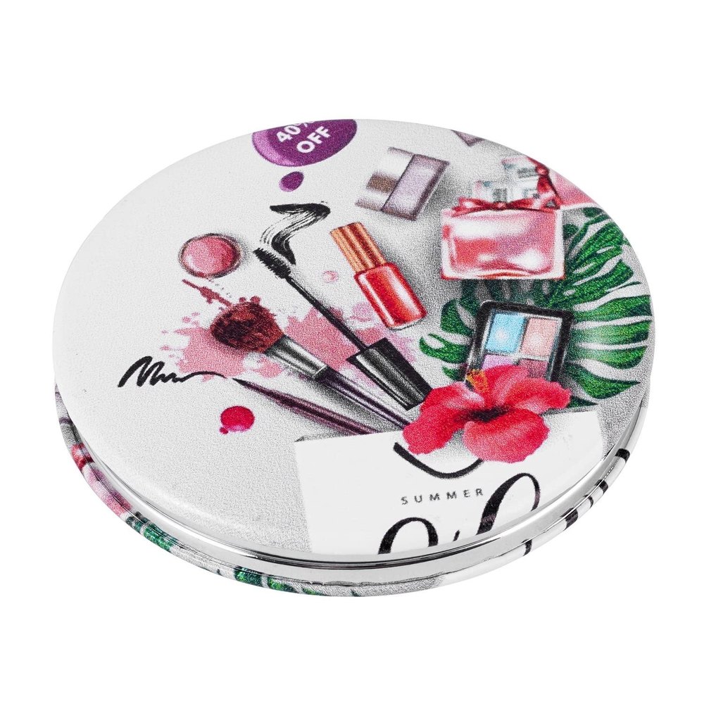 Nickel Makeup Pocket Mirrors Round Shape, For Multi, Packaging Type: Box