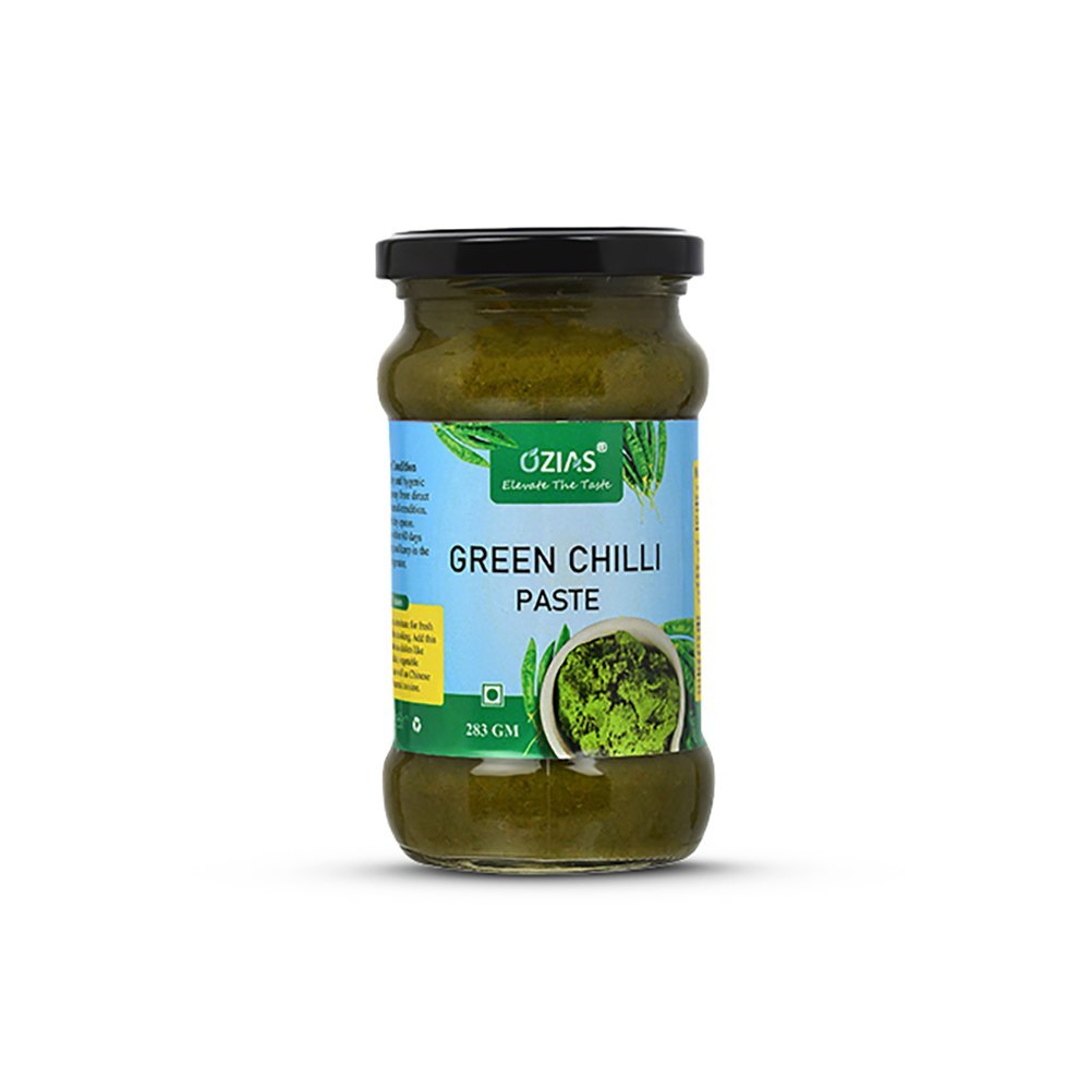 Ozias Green Chilli Paste, Packaging Size: 283 Gm, Packaging Type: Glass Jar