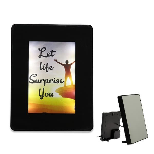 Plastic Black 2 In 1 Magic Mirror With LED Photo Frame, For Decoration