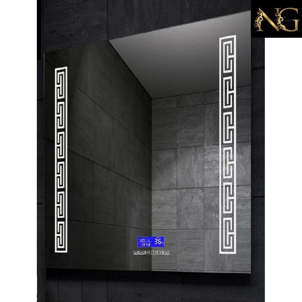 Wall Mounted Glossy Square Bathroom Led Glass Mirror