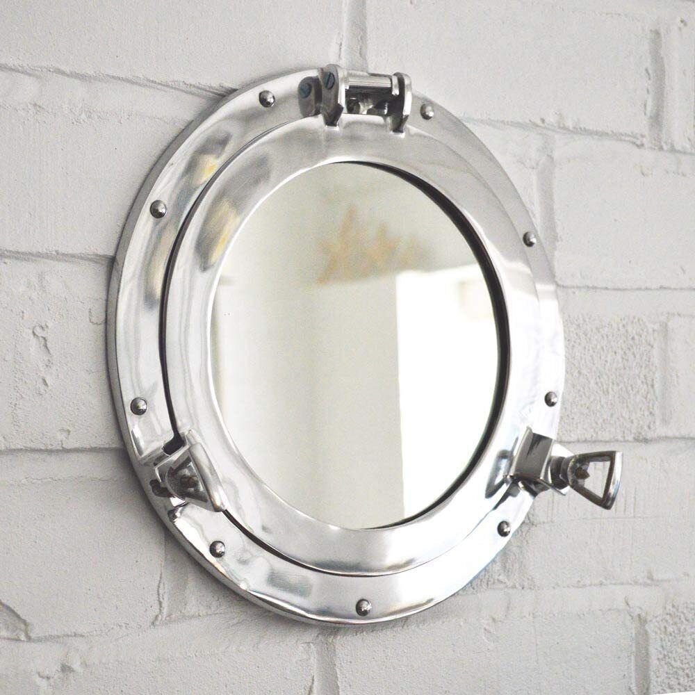 Modi Guard Silver 11inch Nautical Porthole Mirror, For Home