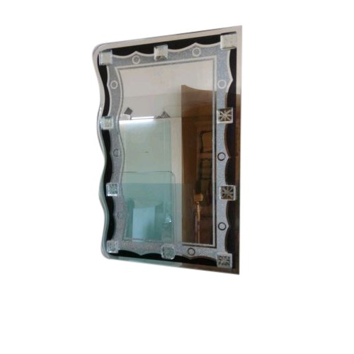 Flat Wall Decorative Glass Mirror, Thickness: 2-10mm