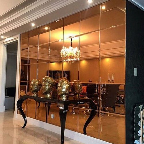 Toughened Glass Plain Wall Panel Copper Mirror, For Home, Thickness: 10-30 Mm