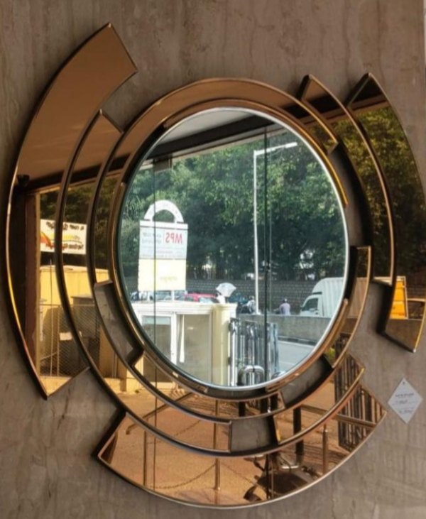 Glass 2D Wall Mounting Mirror, Packaging Type: Bubble Warp, Mirror Shape: Round