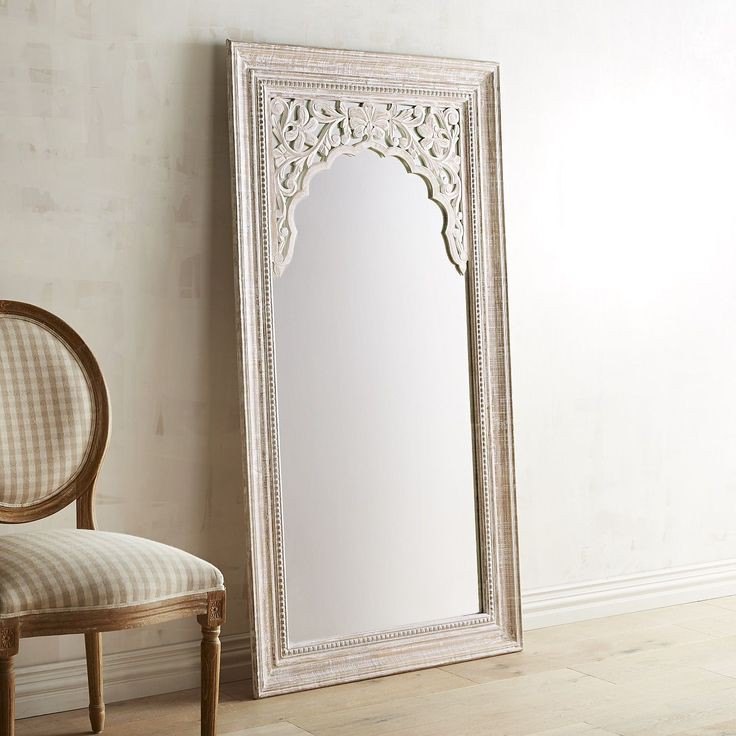 Brown Carving Antique Wooden Mirror Frame For Home, Size: 4x3 Foot