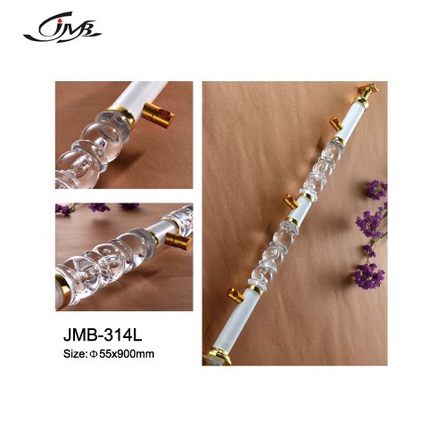 Round White Crystal Designer Railing Pillar (Baluster), Model Name/Number: JMB-314L