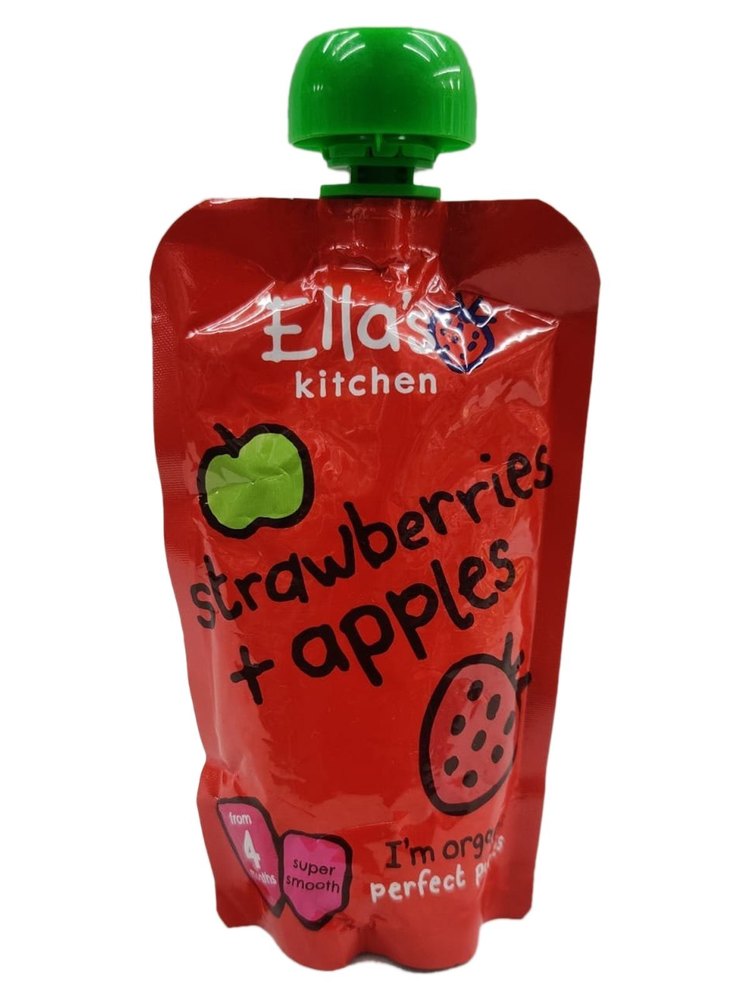 Ella\'S Kitchen Strawberries Apple Puree, Packaging Type: Standup Pouch, 4+ Months
