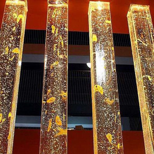 Decorative Bubble Glass Pillar, Size: 6-7 Feet